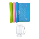 Kitchen Design Lab 2'li Set Silikon Hamur Açma Matı ve Hamur Porsiyonlayıcı, 45x65 cm