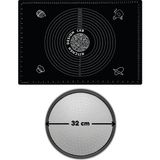 Kitchen Design Lab 2'Li Set Siyah 45 X 65 Cm Silikon Hamur Açma Matı Ve Pizza Tepsisi 32 Cm