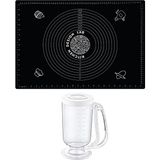 Kitchen Design Lab 2'li Set Siyah 45X65 cm Silikon Hamur Açma Matı ve Hamur Porsiyonlayıcı - Antrasit