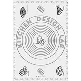Kitchen Design Lab Beyaz 1. Sınıf Kaliteli Silikon Ölçülü Çok Amaçlı Hamur Açma Matı 45 cm x 65 cm ve Çelik Un Eleği - Antrasit