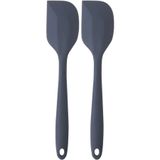 Kitchen Design Lab Büyük Boy Yanmaz Silikon Yassı Spatula Seti 2 Adet – Yassı Spatula Antrasit
