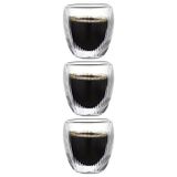 Kitchen Design Lab Çift Cidarlı Cam Bardak Seti, 250 ML, 3 Adet, Bej