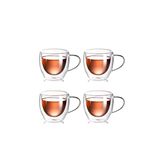 Kitchen Design Lab Çift Cidarlı Kulplu 250 ML Cam Kupa 4 Adet - 2037