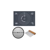 Kitchen Design Lab Gri Silikon Hamur Matı 45x65 CM 32 CM Pizza Tepsisi ve Ahşap Saplı Kesici Seti