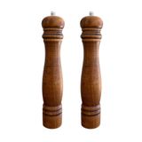 Kitchen Design Lab Kahverengi Komple Ahşap Gövdeli Tuz Karabiber Değirmeni Baharat Öğütücüsü Büyük Boy 31 cm 2 Adet