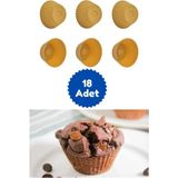 Kitchen Design Lab Kitchen Design Lab Sarı 18'li Silikon Mini Browni Kalıbı - Muffin Kalıbı 18 Adet Cupcake Kek Kalıbı Browni Kek Kalıbı 18LI Sarı