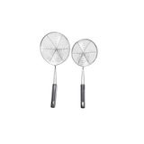 Kitchen Design Lab Metal Saplı Kevgir Seti, 18-16 cm Çap, 2'li Set, Gri