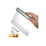 Kitchen Design Lab Ölçülü Komple Çelik Büyük Boy Hamur Kesme Spatulası, Beyaz, 15x13,5 cm