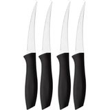 Kitchen Design Lab Paslanmaz Çelik 4 Adet Siyah Tırtıklı Bıçak | Meyve ve Sebze Için Keskin Mutfak Bıçağı - 22 cm