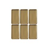 Kitchen Design Lab Paslanmaz Çelik Gold Renk Dikdörtgen Geniş Metal Düz 6 Adet Sunum Tepsisi