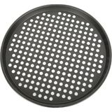 Kitchen Design Lab Paslanmaz Karbon Çelik, Delikli, Yanmaz Yapışmaz 32 cm Büyük Boy Pizza ve Lahmacun Tepsisi