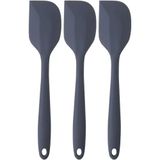 Kitchen Design Lab Silikon Yassı Spatula Büyük Boy Yanmaz Set 3 Parça, Antrasit