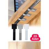 Kitchen Dream 20 Adet Kendinden Yapışkanlı Cırt Cırtlı Bant Kablo Tutucu, Masaüstü Kablo Düzenleyici