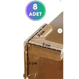 Kitchen Dream 8 Adet Silikon Şeffaf Masa Kenarı Koruma Aparatı Köşe Koruyucu