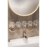 Kitchen Dream Kendinden Yapışkanlı Güçlü Buz Desen Lüks 5’li Duvar, Takı Askısı Banyo Mutfak İçin Havlu Askısı