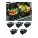 Kitchen Dream Siyah 5 Adet Çok Amaçlı Plastik Tutacaklı Organizer Sepet , Dolap Içi & Çekmece & Banyo Düzenleyici