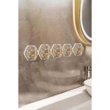 Kitchen Dream Suya Dayanıklı Yapışkanlı Güçlü Buz Desen Lüks 5’li Duvar, Takı Askısı Banyo Mutfak İçin Havlu Askısı