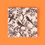 Kitchen Kuşlar Taş Bardak Altlığı - Renkli - 10X10 cm - 1 Adet - 1 lt