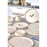 Kitchen Life 11 Parça - 6 Kişilik Cherry Stackable - Kahvaltı Takımı Kirazlı Kahvaltılık Sunum Tabağı Kırmızı