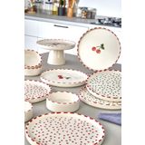 Kitchen Life 11 Parça 6 Kişilik Cherry Stackable Kahvaltı Takımı - Kirazlı Kahvaltılık Sunum Tabağı