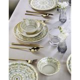 Kitchen Life 12 Parça 4 Kişilik Mozaik Bahçesi Porselen Yemek Takımı - New Bone Yemek Seti