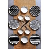 Kitchen Life 12 Parça 6 Kişilik Stackable Black Eyes Kahvaltı Takımı - Lüx Kahvaltılık Sunum Tabağı Seti