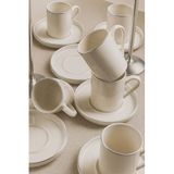 Kitchen Life 12 Parça 6 Kişilik Stackable Platin Gümüş Yaldızlı Kahve Fincan Takımı - Kahve Fincanı Seti 100Ml Beyaz Gümüş
