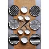 Kitchen Life 12 Parça 6 Kişilik Stackable Pop Black White Kahvaltı Takımı - Lüx Kahvaltılık Sunum Tabağı Seti