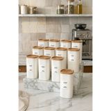Kitchen Life 12'li Ahşap Görünümlü Etiketli Sızdırmaz Kapaklı Baharatlık Seti 350 ml