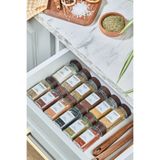 Kitchen Life 12'li Akasya Kapaklı Yuvarlak Cam Baharatlık Takımı / 56 Adet Etiket Hediyeli