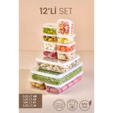 Kitchen Life 12'li Mikrodalga Buzdolabı Saklama Kabı Buzdolabı Organizeri 2300mlx1-1600mlx1-1200mlx2-250mlx8