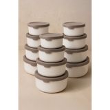 Kitchen Life 12’li Yuvarlak Saklama Kabı Seti (0,45ml -0,8ml-1.5L-2.5L) Mikrodalga ve Dondurucu Uyumlu