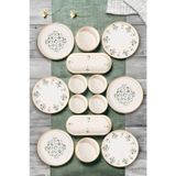 Kitchen Life 14 Parça 6 Kişilik D-Harma Stackable Kahvaltı Takımı - Lüx Kahvaltılık Sunum Seti Tabağı