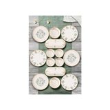 Kitchen Life 14 Parça 6 Kişilik D-Harma Stackable Lüx Kahvaltı Takımı Desenli Seramik Set