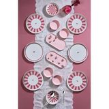 Kitchen Life 14 Parça 6 Kişilik Lovely Birds Kahvaltı Takımı-Lüx Kahvaltılık Sunum Seti Tabağı Pembe Kırmızı