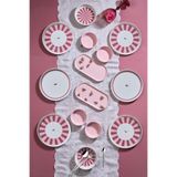 Kitchen Life 14 Parça 6 Kişilik Lovely Birds Kahvaltı Takımı-Lüx Kahvaltılık Sunum Seti Tabağı Pembe Kırmızı