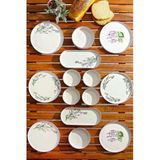 Kitchen Life 14 Parça 6 Kişilik Stackable Lavantalı Kahvaltı Takımı - Lüx Kahvaltılık Sunum Seti Tabağı Mor Mürdüm