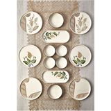 Kitchen Life 14 Parça Barış Çiçeği Kahvaltı Takımı 6 Kişilik Seramik Yuvarlak Tablolar