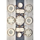 Kitchen Life 23 Parça 6 Kişilik D-Harma Stackable Kahvaltı Takımı - Sosluklu ve Kaşıklı Kahvaltılık Sunum Seti Beyaz