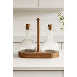 Kitchen Life 2'li Akasya Standlı Borasilikat Yağdanlık Seti 2X300ML - Şeffaf