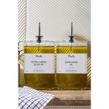Kitchen Life 2'li Gümüş Kare Yağlık Sirkelik Seti 750 ml - Zeytinyağı Sıvı Yağı Şişesi Sosluk Sirkelik Seti