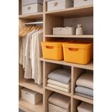 Kitchen Life 2'li Kapaklı Çok Amaçlı Saklama Kutusu-Dolap Içi Düzenleyici 17 Litre - Sarı