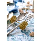 Kitchen Life 2'Li Metal Gold Sarmal Çatal Kaşık Bıçak Standı Altın