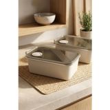 Kitchen Life 2'Li Stainless Paslanmaz Çelik Vakumlu Saklama Kabı,Fırın Ve Kek Kabı 1,3Lt Yemek Kabı Sefer Tası