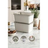Kitchen Life 2'li Stainless Paslanmaz Çelik Vakumlu Saklama Kabı,fırın ve Kek Kabı 1,65LT Yemek Kabı Sefer Tası - Gri