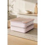 Kitchen Life 2'li Stainless Paslanmaz Çelik Vakumlu Saklama Kabı,fırın ve Kek Kabı 1,9 Lt Yemek Kabı Sefer Tası - Pembe