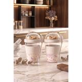 Kitchen Life 2'li Take'n Go Hazır Kapaklı Kaşıklı Yoğurt Yulaf Müsli Saklama Kabı Taşınabilir Yemek Kabı 600 ml - Gri