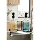 Kitchen Life 2'Li Tezgah Üstü Metal Standlı Sünger Hazneli Sabunluk 500 Ml-Mutfak Banyo Evye Yanı Sabunluk Seti Siyah