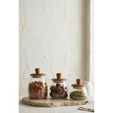 Kitchen Life 3 Boy Ahşap Kapaklı Vakumlu Borosilikat Cam Kavanoz Baharatlık (500 ML,700 ML,900 Ml) - Şeffaf