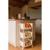 Kitchen Life 3 Katlı Tekerlekli Organizer Raf Oyuncak Dolabı,Mutfak, Banyo, Kiler Düzenleyici Sepet